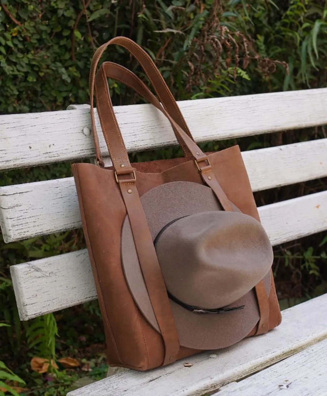bolsa tote shopper couro legitimo unisex - Foto 2