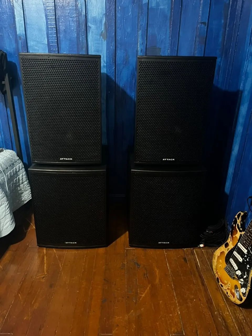 PA Attack 15" 500w e Subwoofer Attack 15'' 1000w ATIVOS