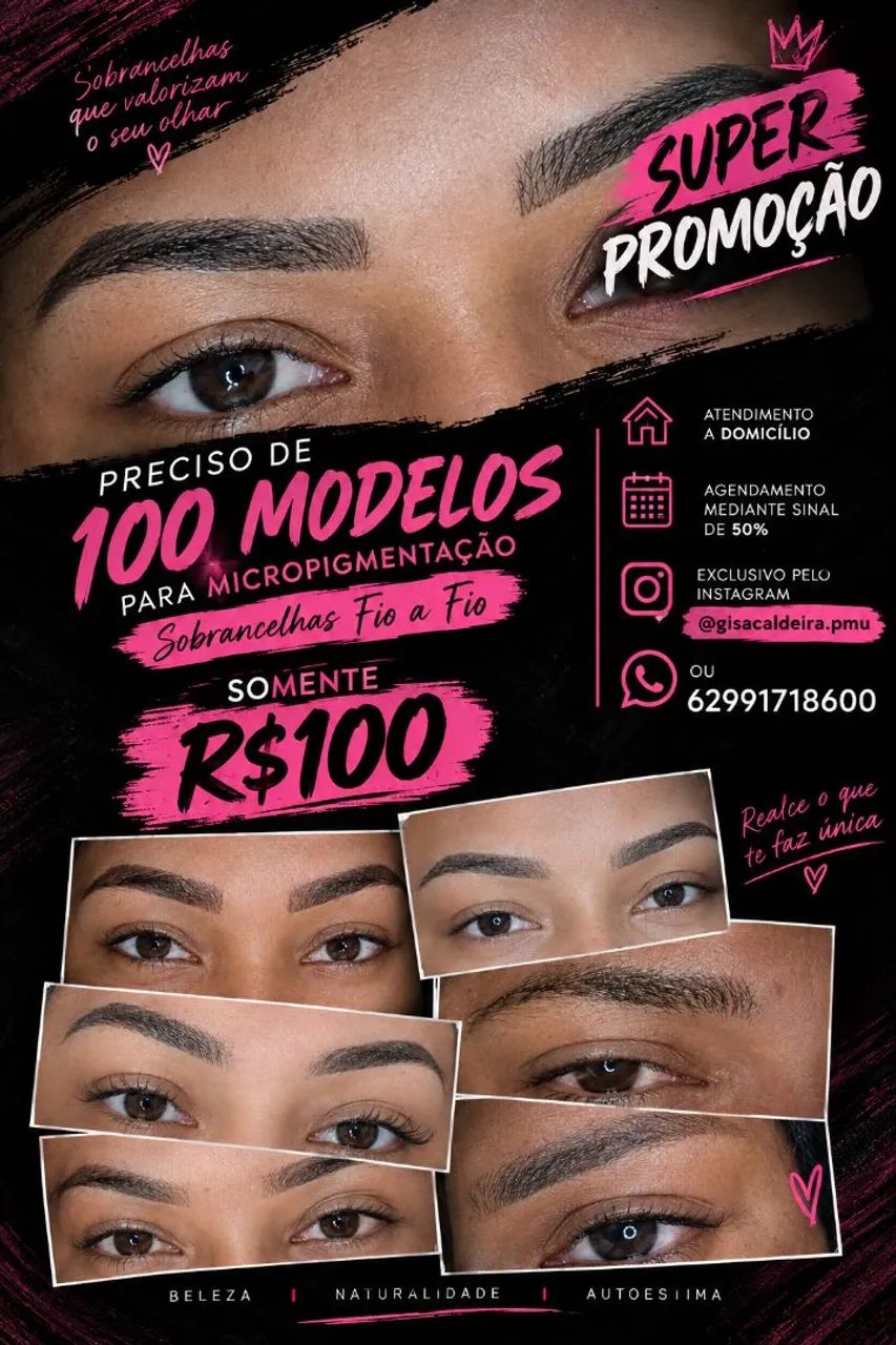 Sobrancelha fio a fio $100