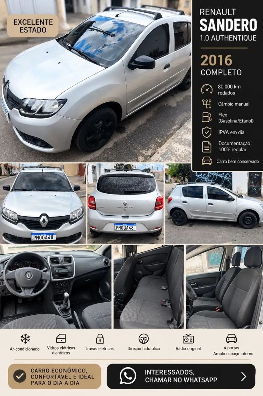 Renault Sandero SANDERO Authentique Hi-Power 1.0 16V 5p 2016