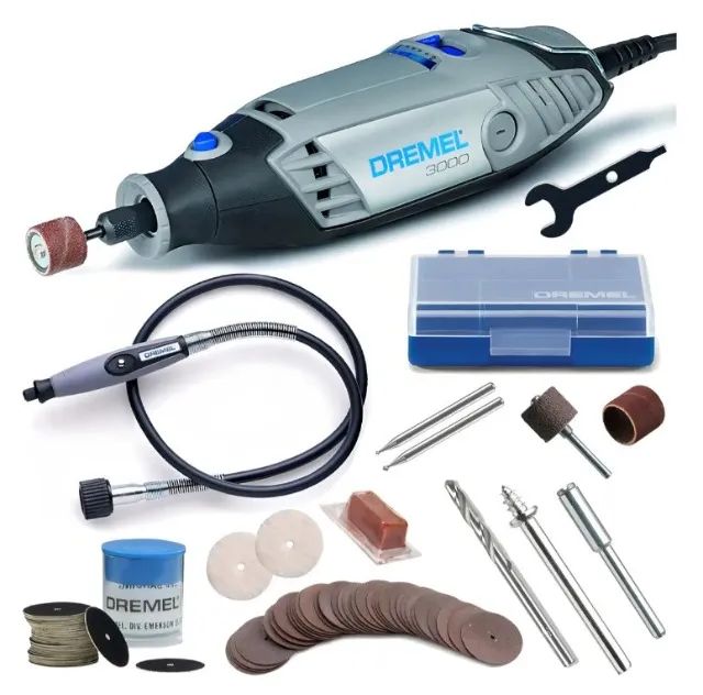 Dremel 3000 Bosh com eixo flexível e maleta - kit completo 