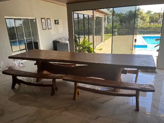 Vendo mesa de madeira 4 metros  parcelo no cartão  - Foto 4