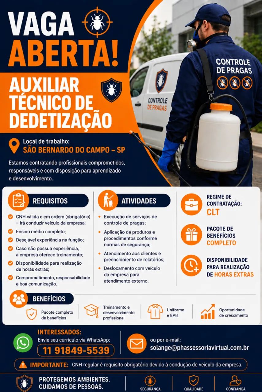 Auxiliar  Técnico de Dedetização
