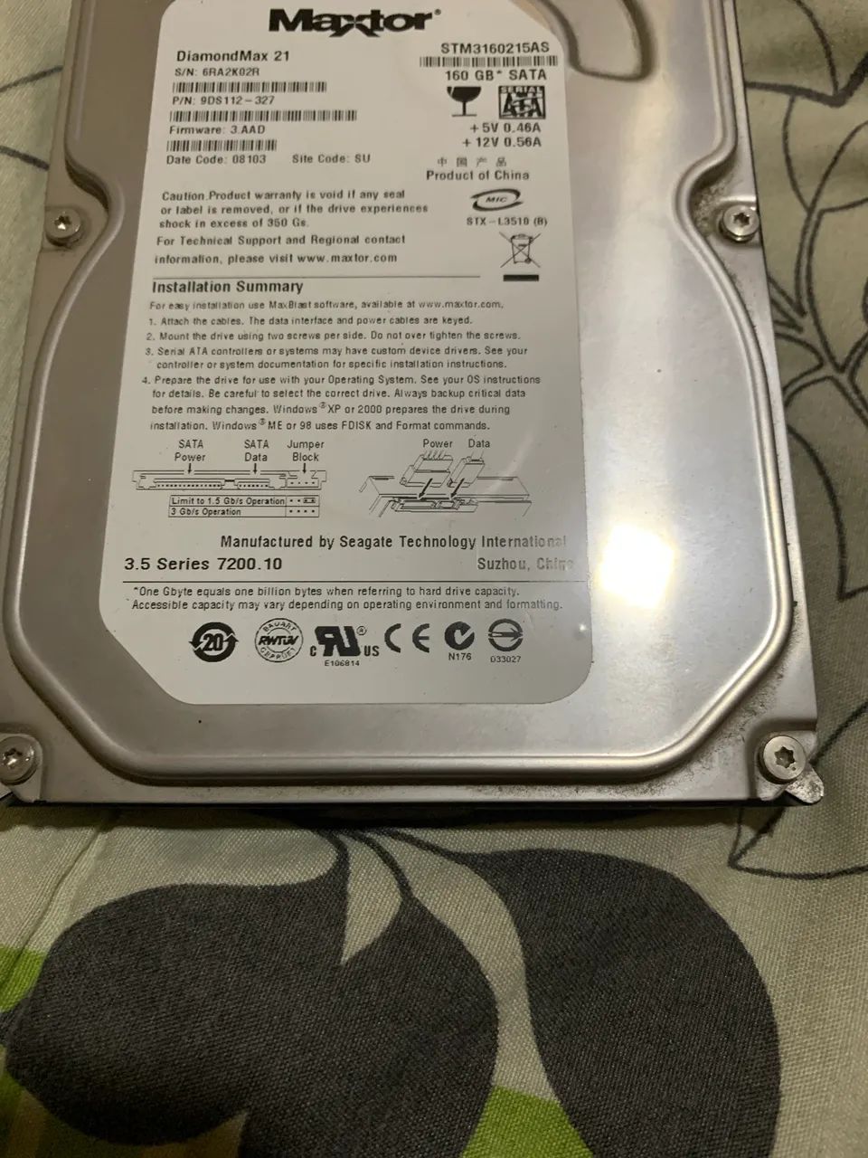 HD SATA 160 GB - FORMATADO
