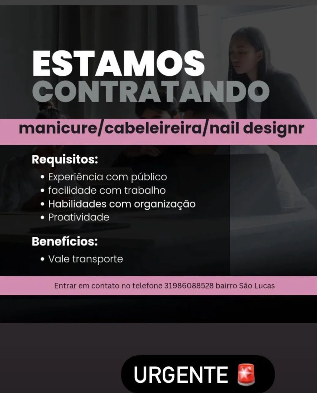 Vaga para manicure 