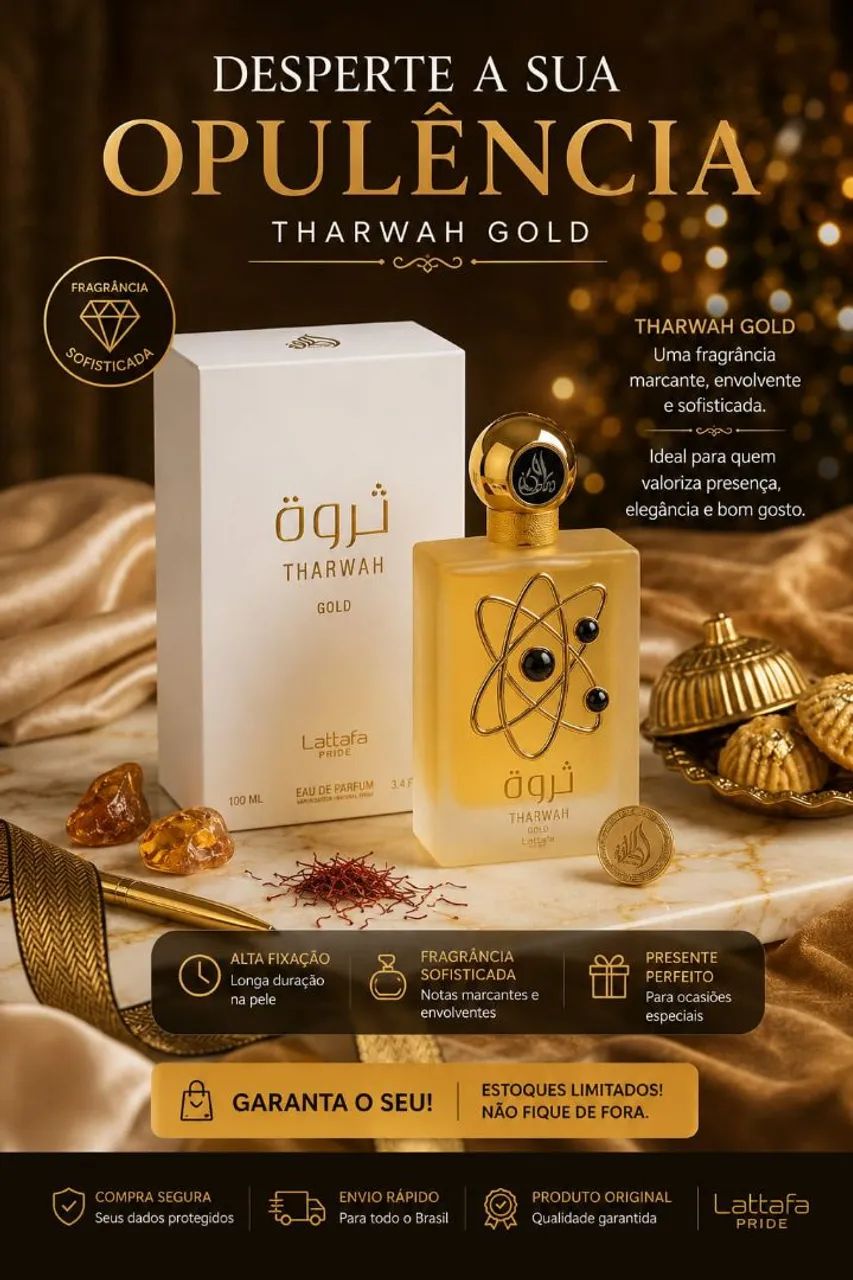 Perfume Árabe Tharwah Gold Lattafa Pride