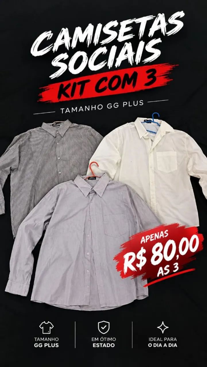Camisa social plus size 