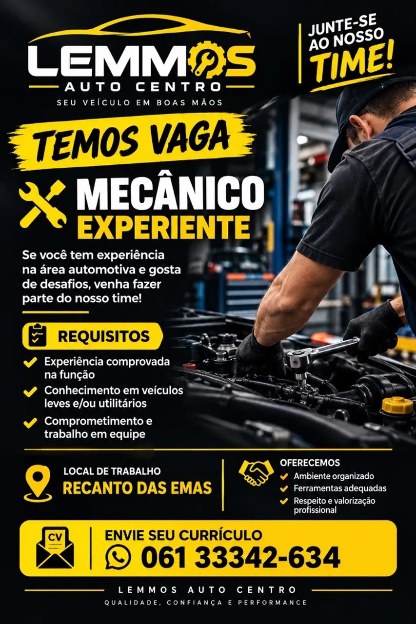 Vaga para mecânico 