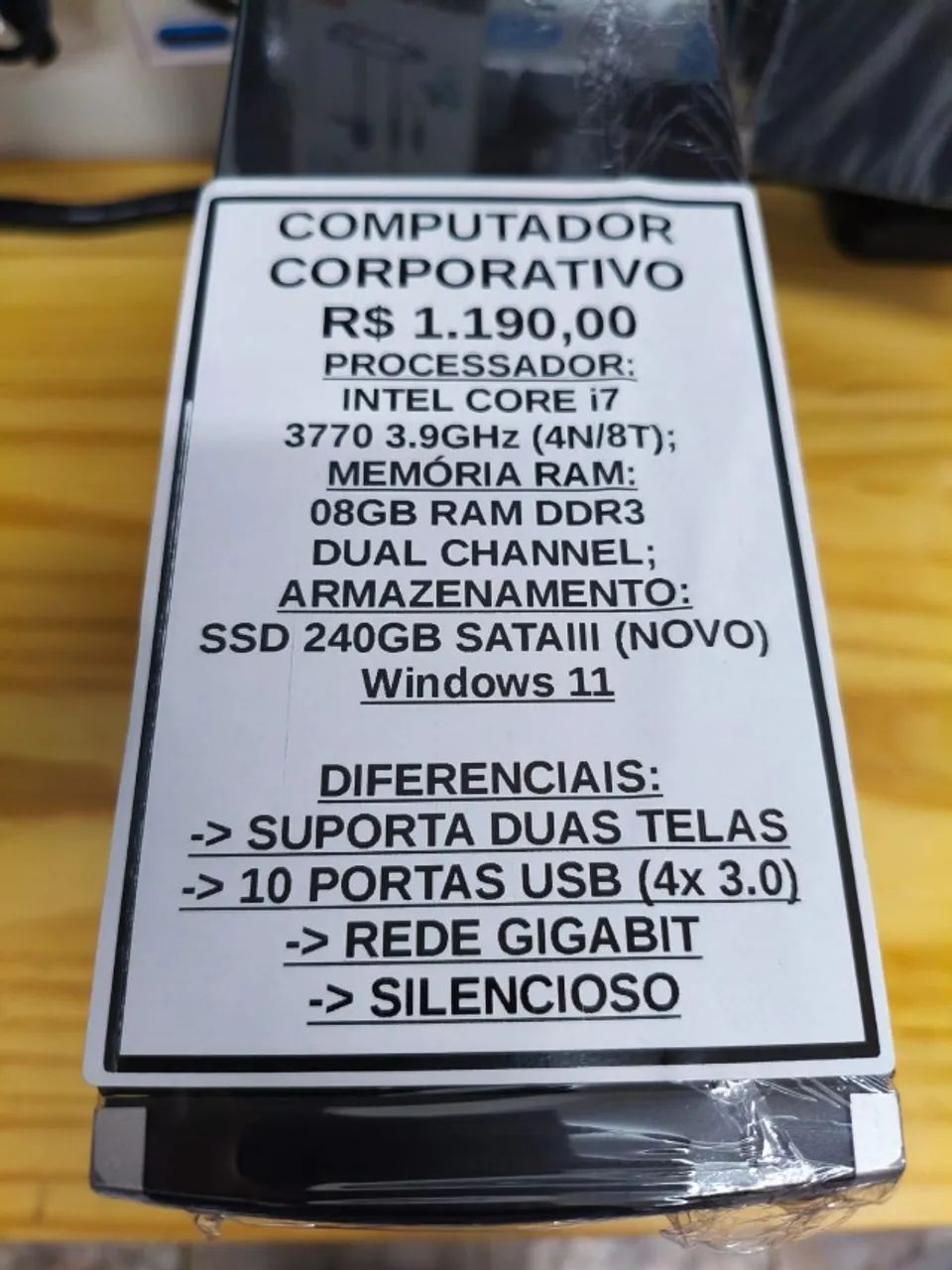 PC Desktop Windows 11 Intel Core i7 8GB SSD 240GB Garantia Parcelamos Microcerto - Foto 2