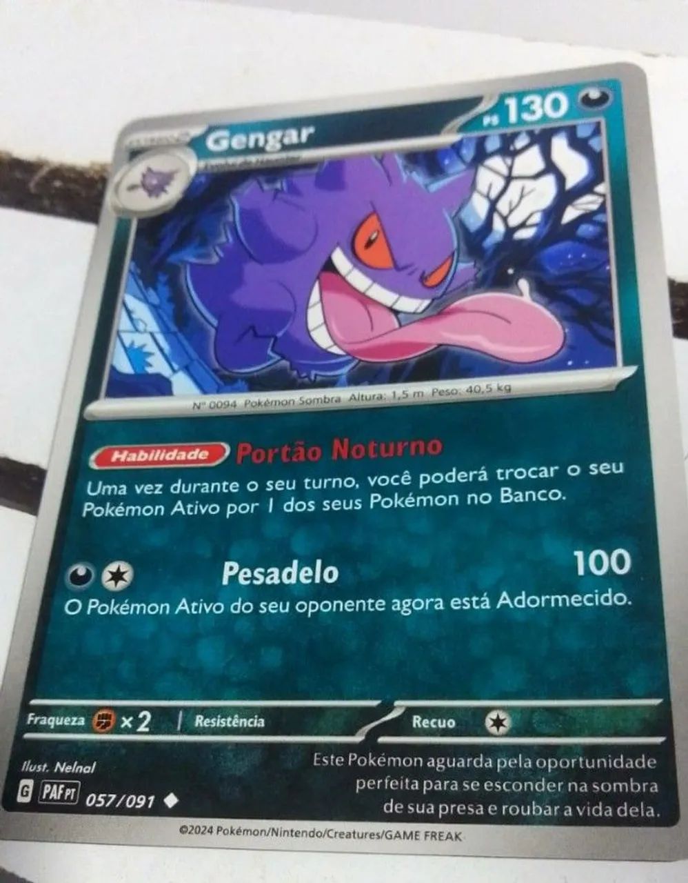 Carta pokémon bem conservada Gengar  - Foto 3