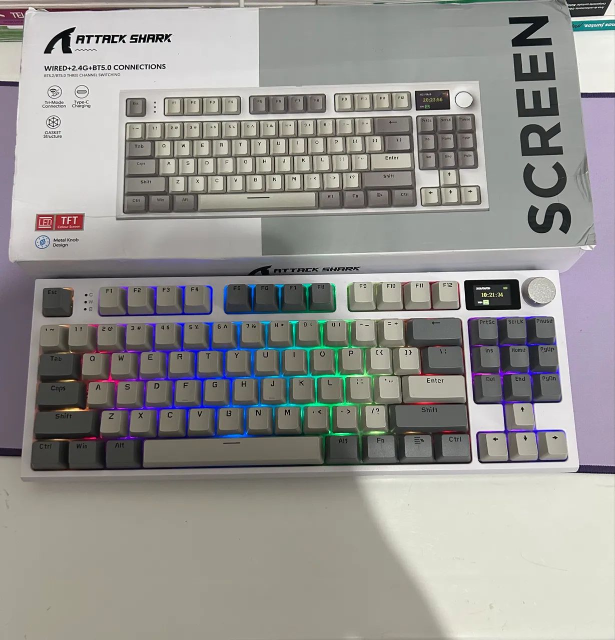 Teclado Mecânico Gamer Attack Shark K86 Bluetooth / Tri Mode / 2.4G.  - Foto 2