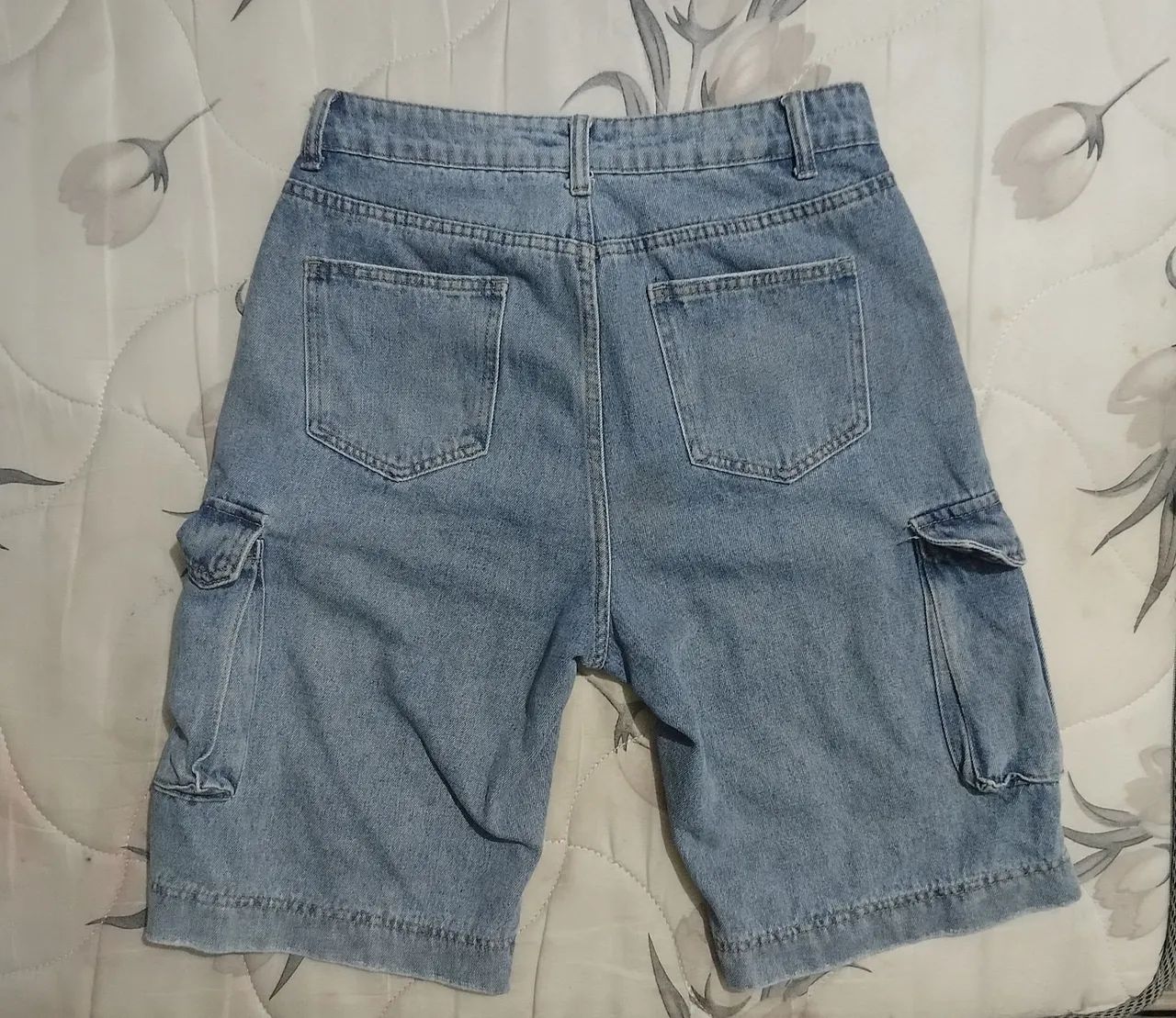 bermuda jeans shein cargo azul - Foto 2