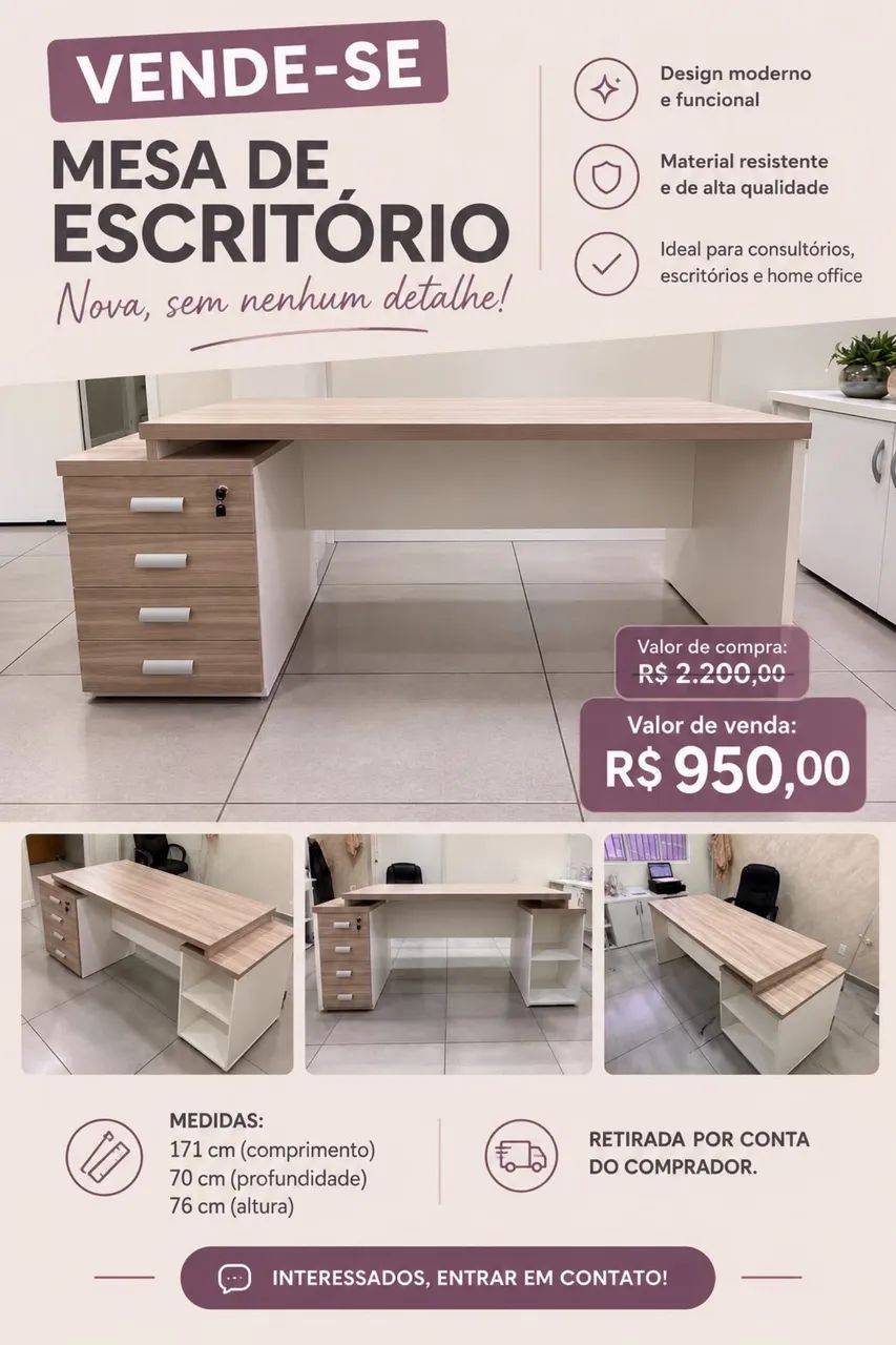 Mesa de escritório  - Foto 2