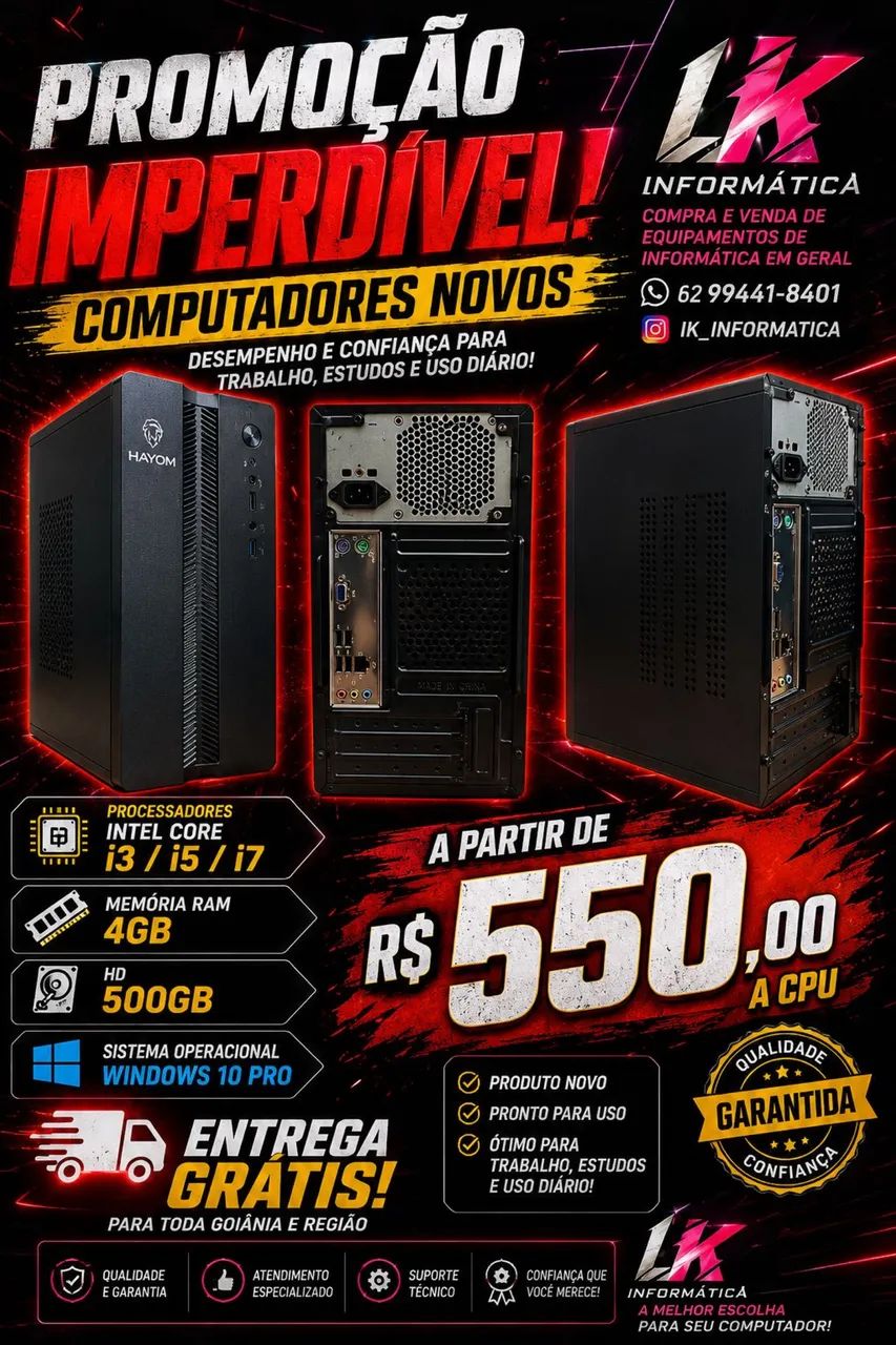 Computador i3 i5 i7 promoção 