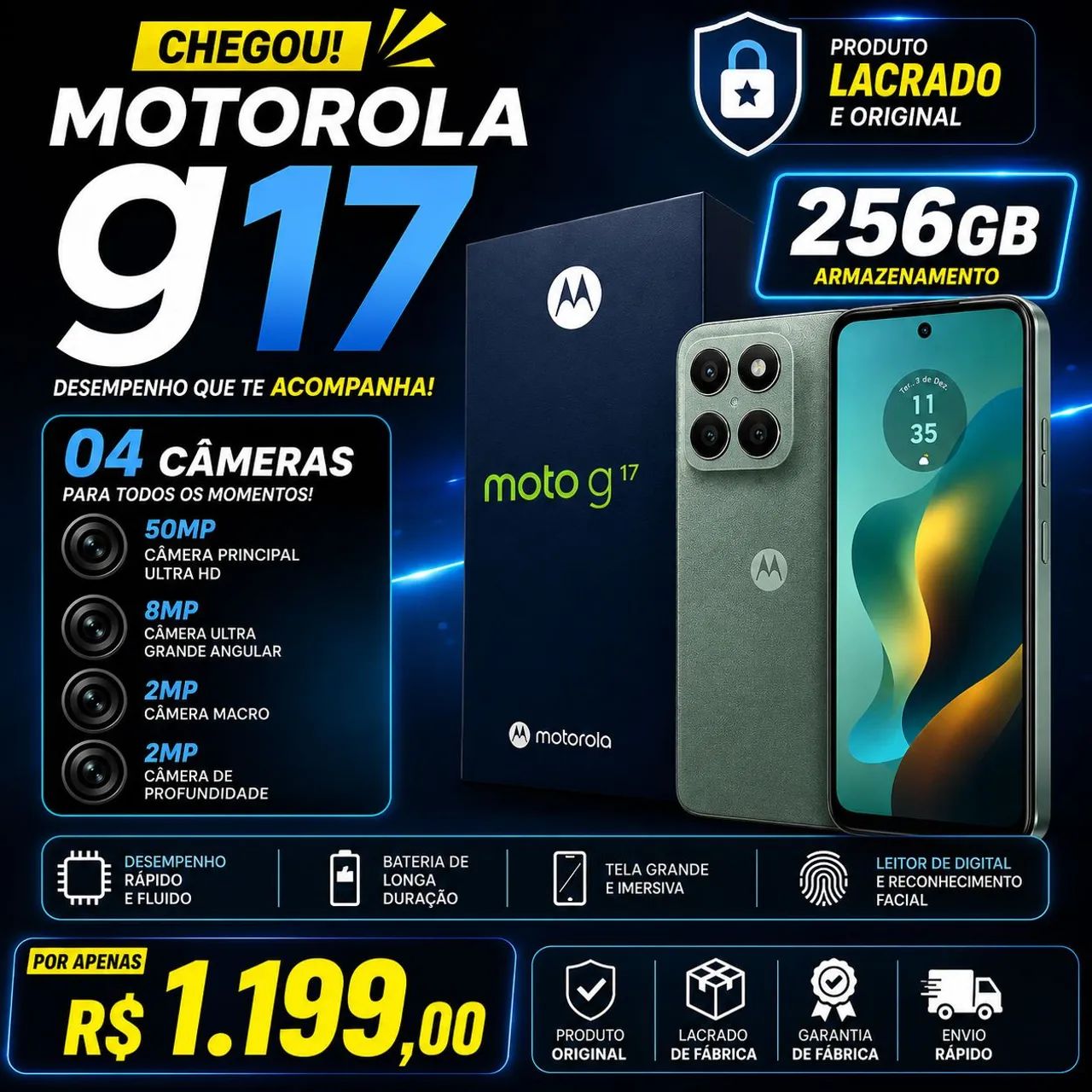 Celular Motorola g17  256GB lavrado 