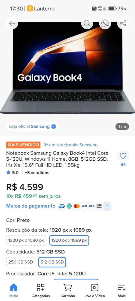 Notebook Samsung Galaxy book4 8gb 512gb - Foto 2