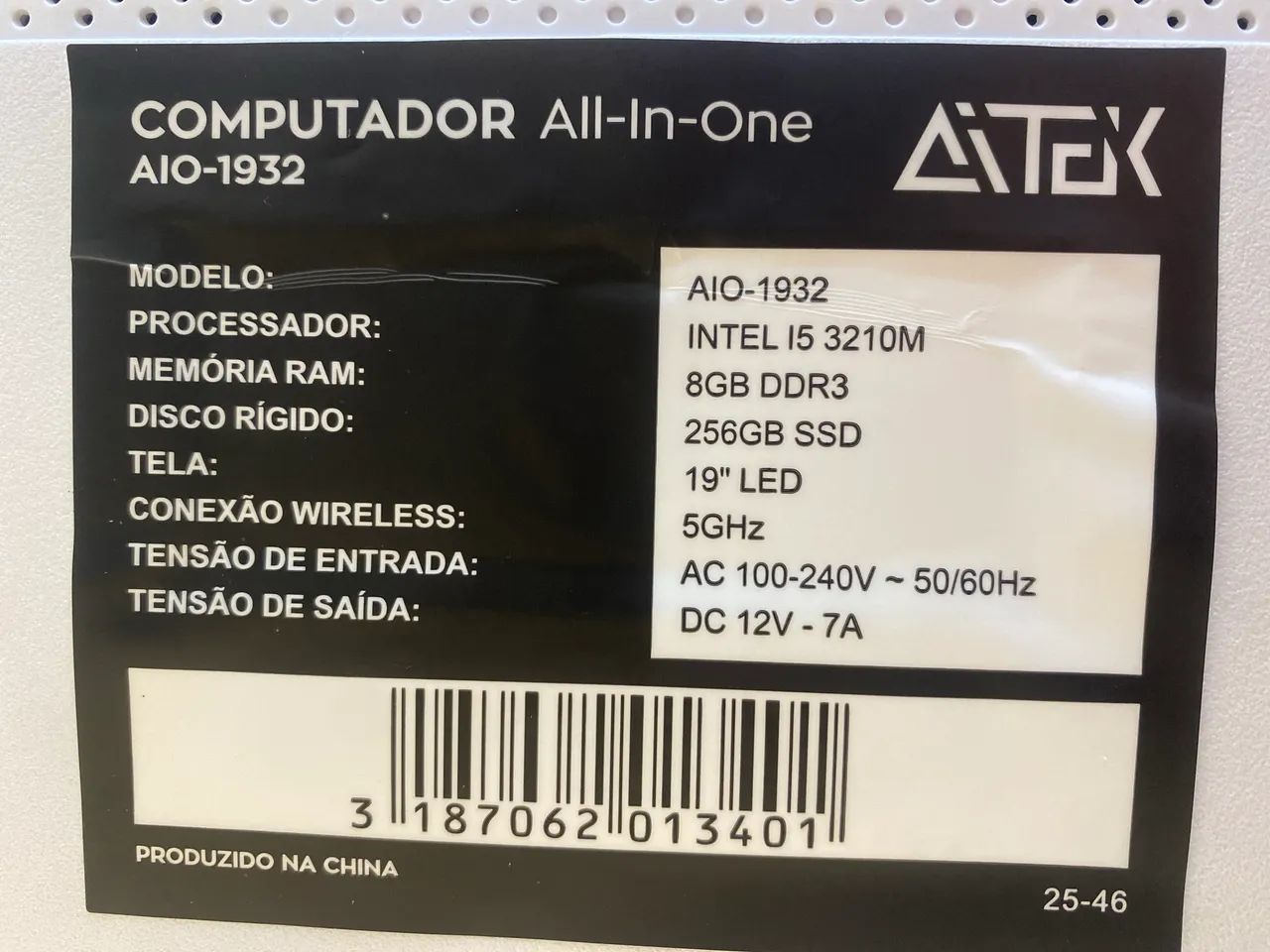 Computador All in one  Aitek  I5-3 8gb ram ssd 128gb 19? polegadas  - Foto 4