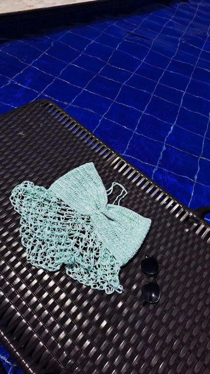Blusa Feminina De Crochê Feita À Mão - Moda Praia E Casual - Foto 2