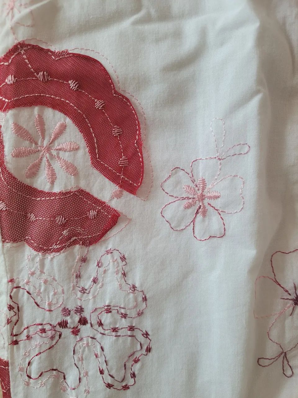 Vestido algodão bordado de máquina com renda - Foto 2