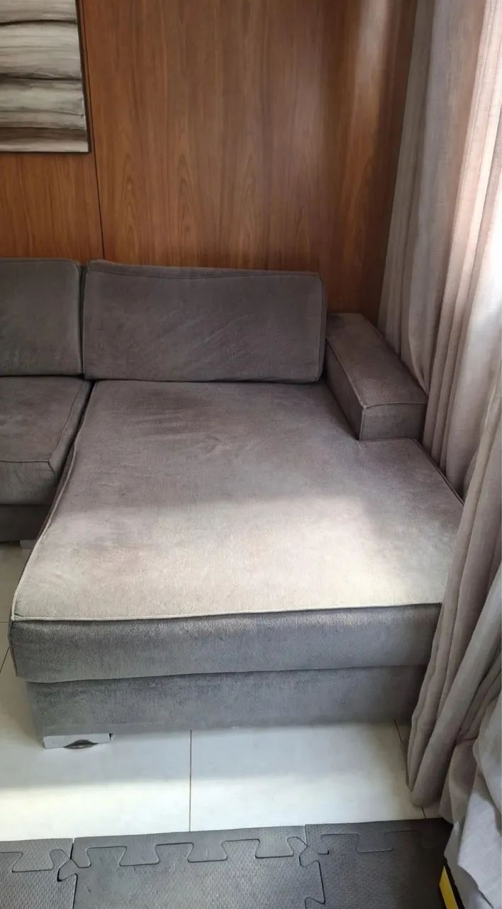 Sofá com chaise cinza  - Foto 4