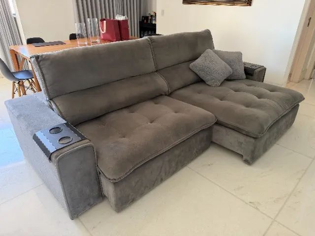 Sofá 3 metros reclinável e extensível