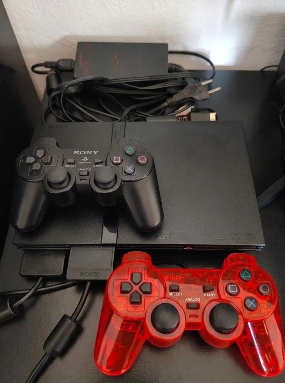 PS2 Slim dois controles jogos 