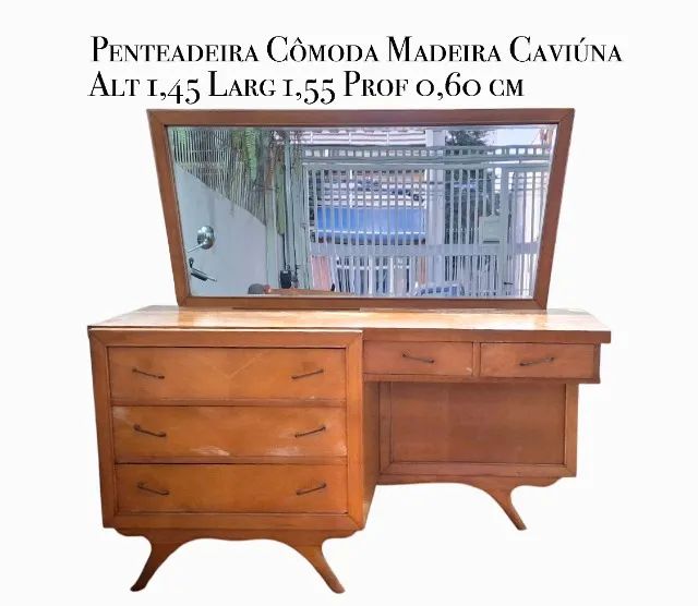 Penteadeira / Cômoda em Madeira Caviúna