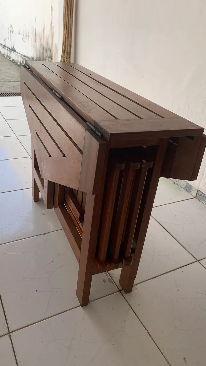 Mesa e cadeira dobráveis de madeira Metalnew - Foto 3