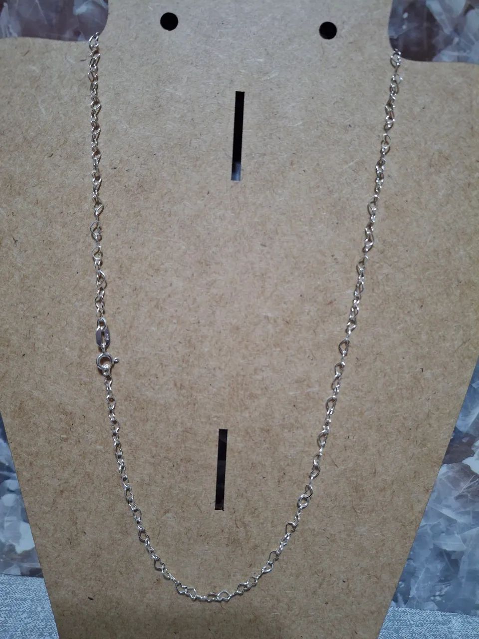 Colar em prata S925 de 45 cm corações.  - Foto 3