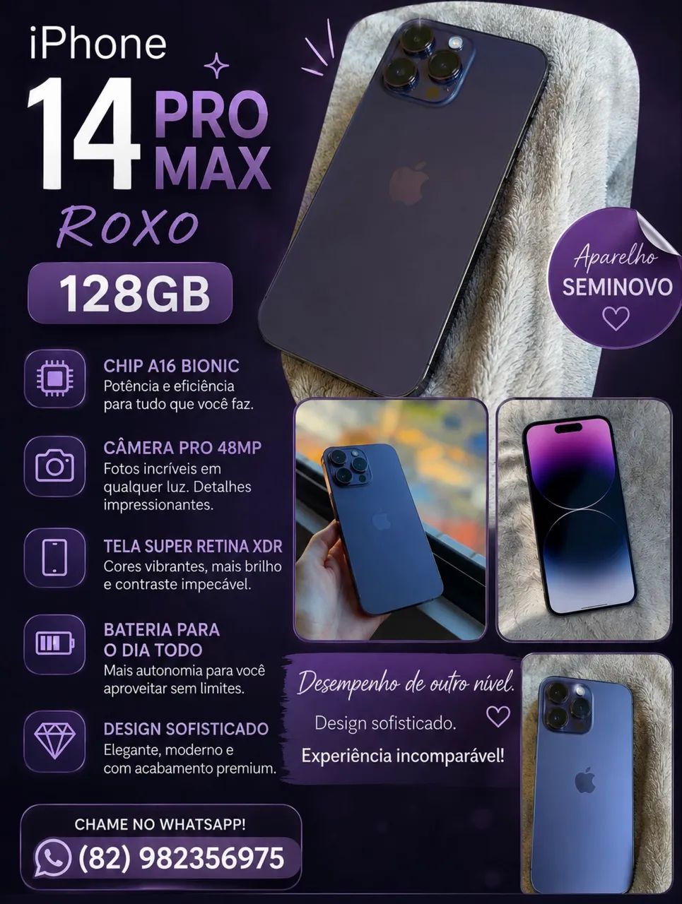 iPhone 14 Pro Max Roxo - Foto 2