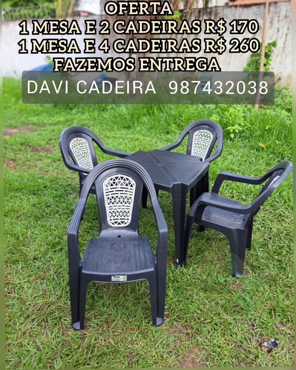 MESA DE PLASTICO ZN UC COMPLETA E CONFORTAVEL