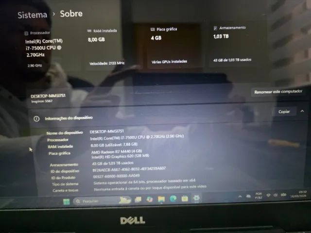 Notebook Dell Core i7 Com Placa De Vídeo Dedicada e SSd + Hd - Foto 4