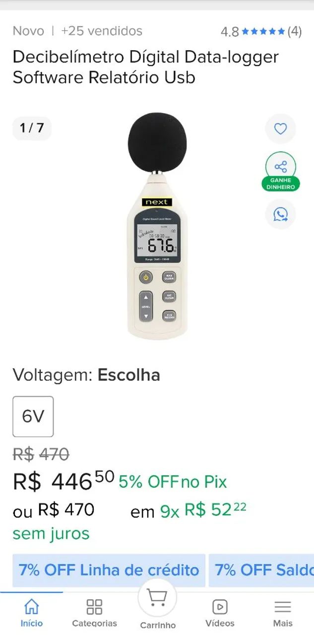 Decibelímetro Digital Datalogger E Interface Usb 4700 - Foto 2