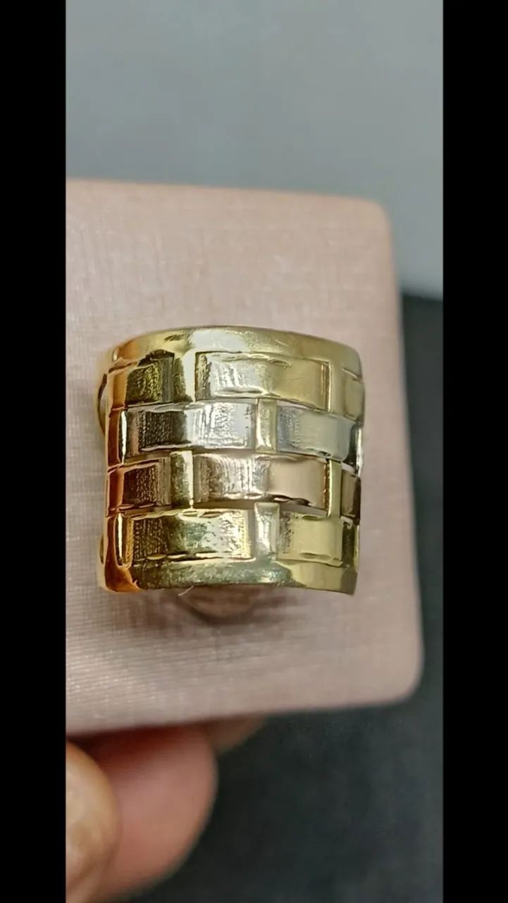 Anel Ouro 18k Tricolor