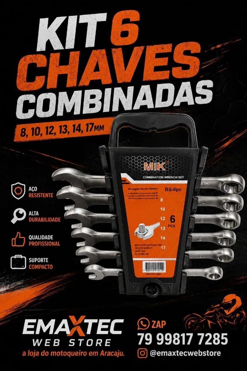 Kit 6 Chave Combinada com Estojo Organizador - Foto 2