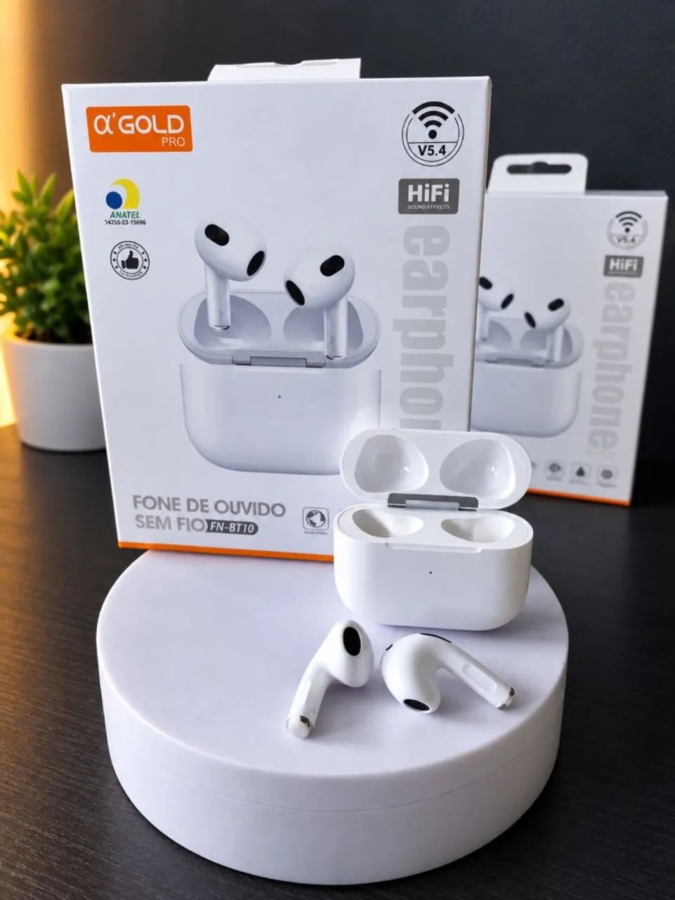 Fone Bluetooth Alpha Gold Pro V5.4 - Novo, Ótimo Som e Sem Fio