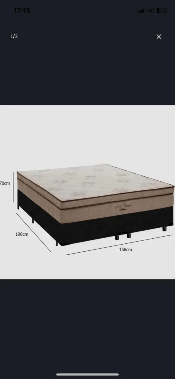 Cama box queen size com cabeceira completa  - Foto 3