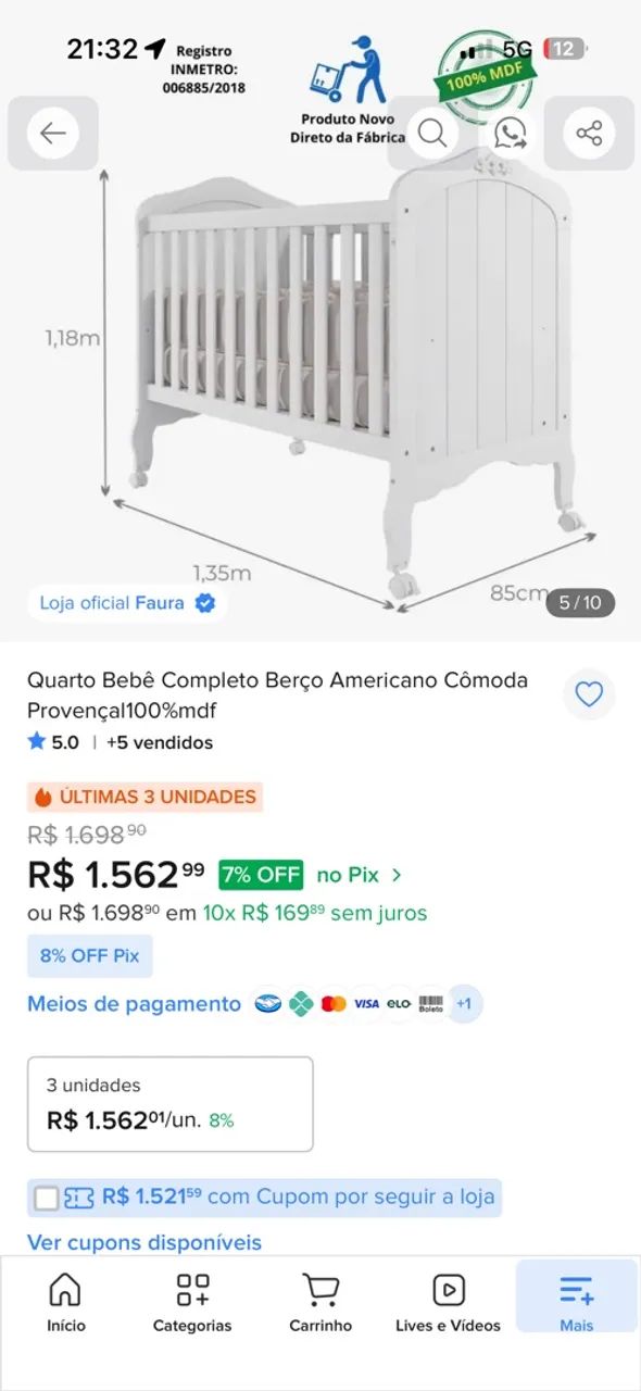 Berço com colchão  - Foto 4