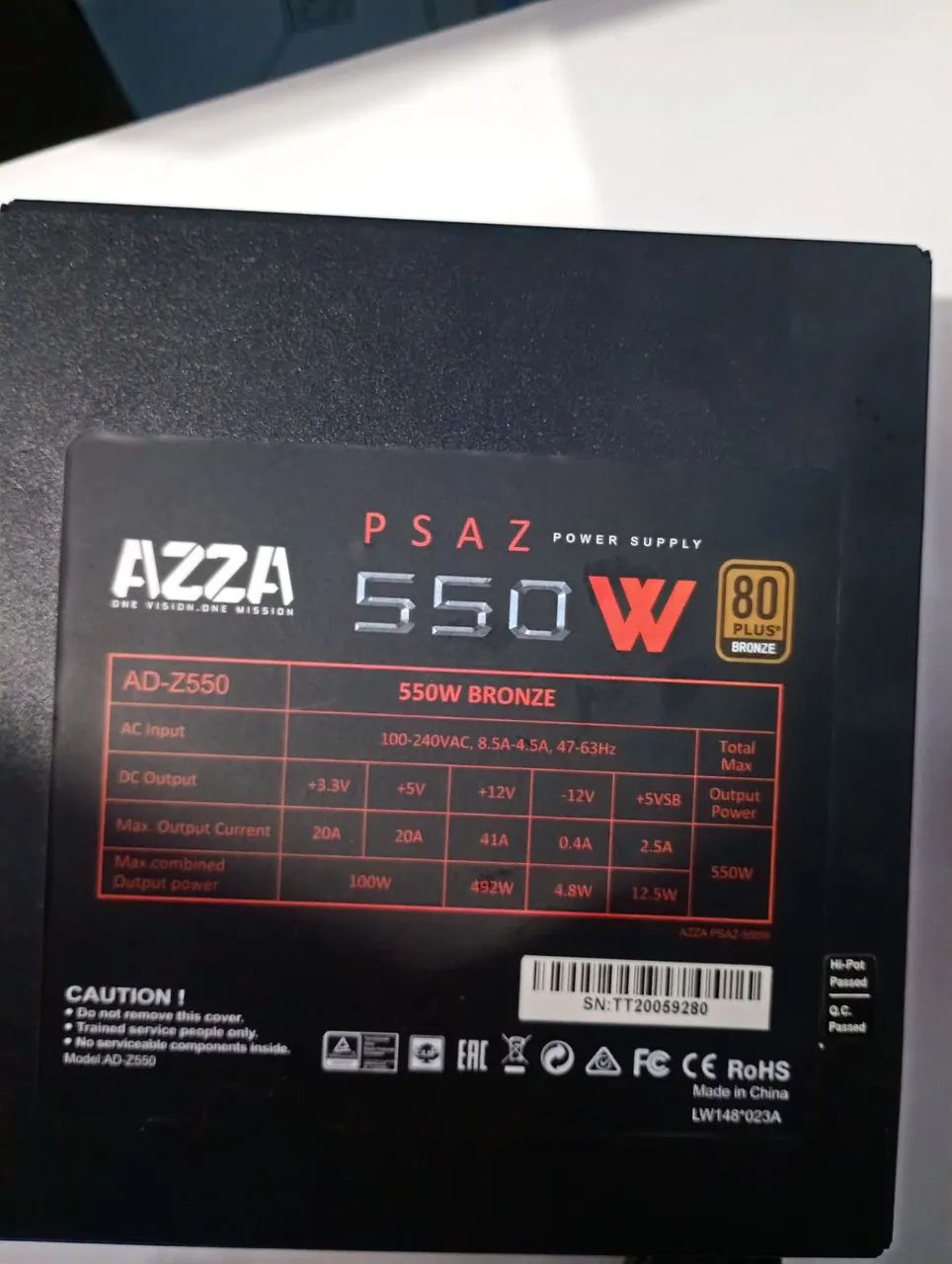 Fonte AZZA 550W 80 PLUS BRONZE - Foto 3