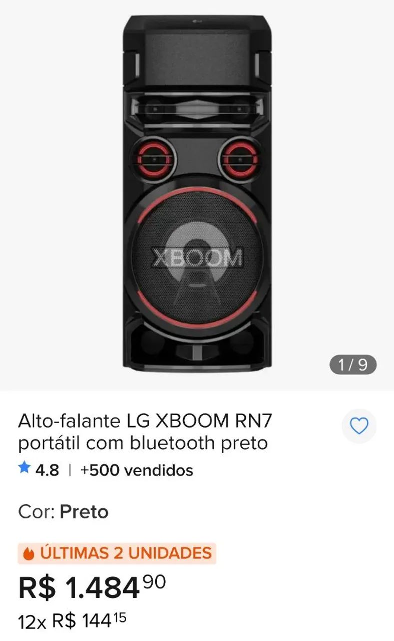 Caixa de som LG RN7 XBOOM - Foto 4