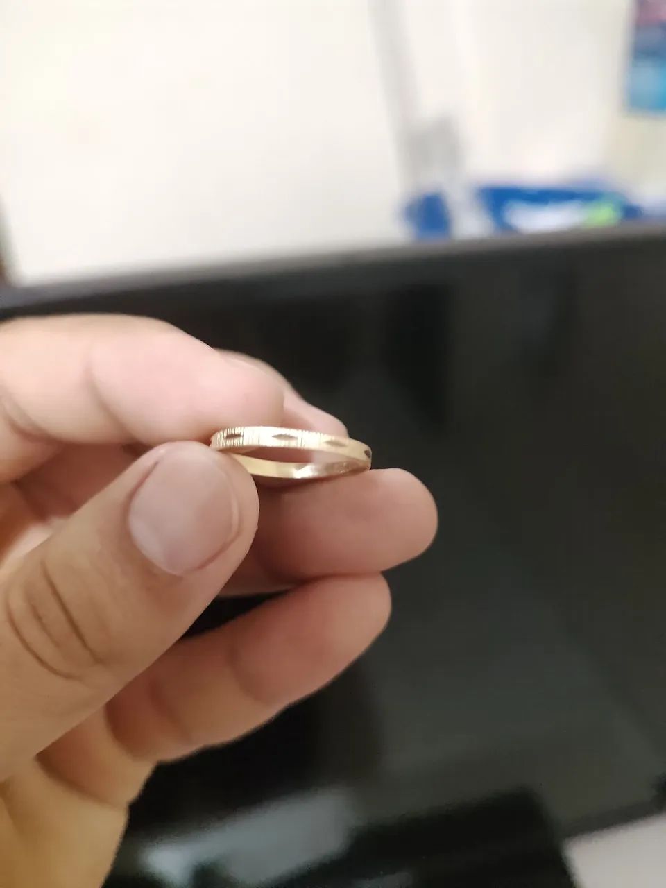 Aliança de ouro 18 legítima jóia  - Foto 2