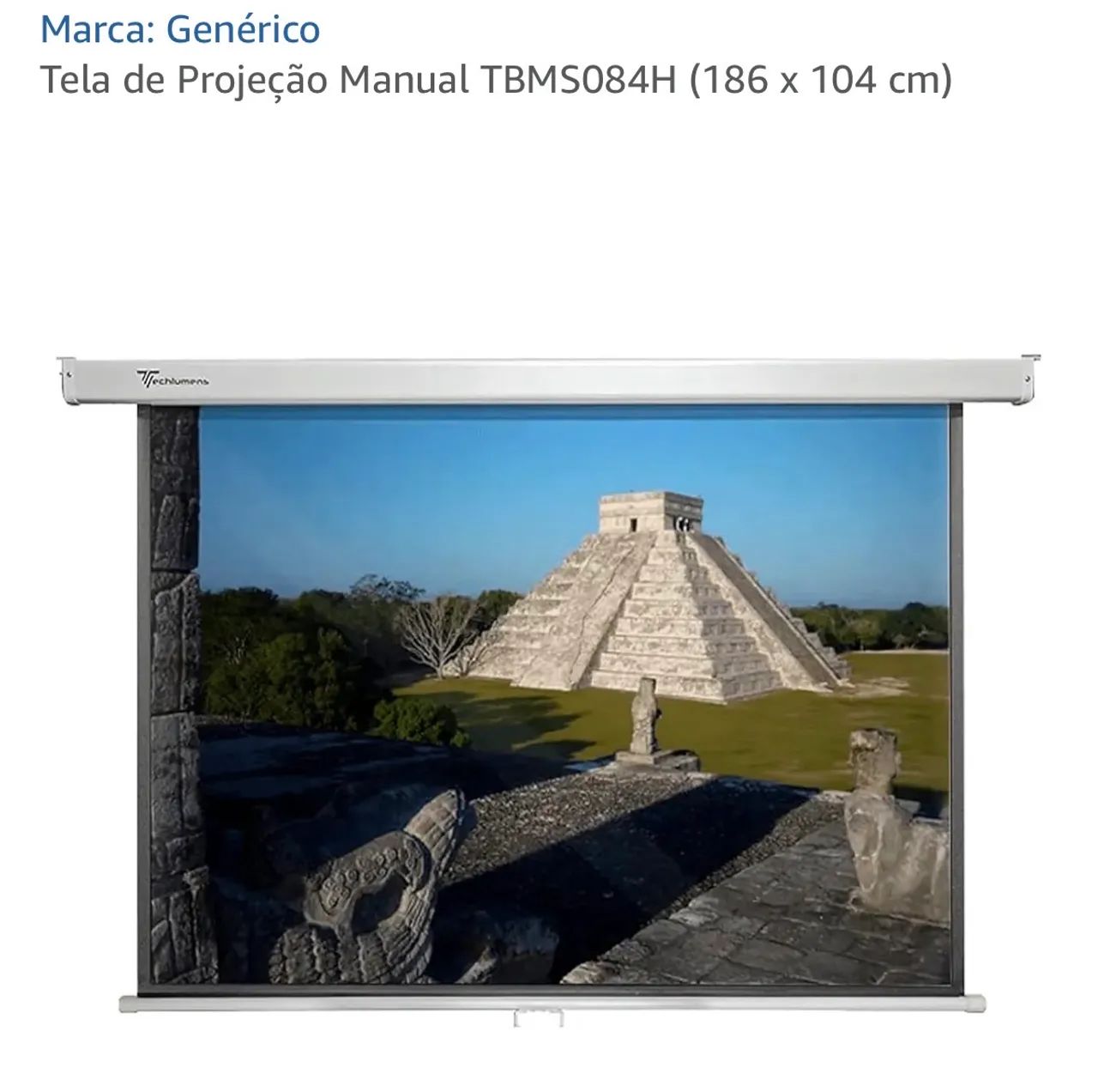 Tela para projeção 84 polegadas retrátil 1,86 x 1,05 m - Foto 4