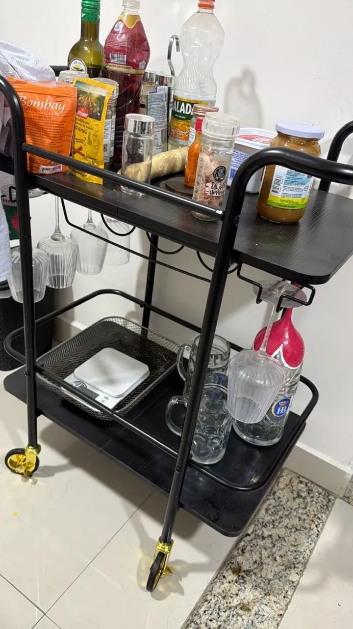 Carrinho Bar e Organizador Multiuso Industrial com Rodízios - Foto 2