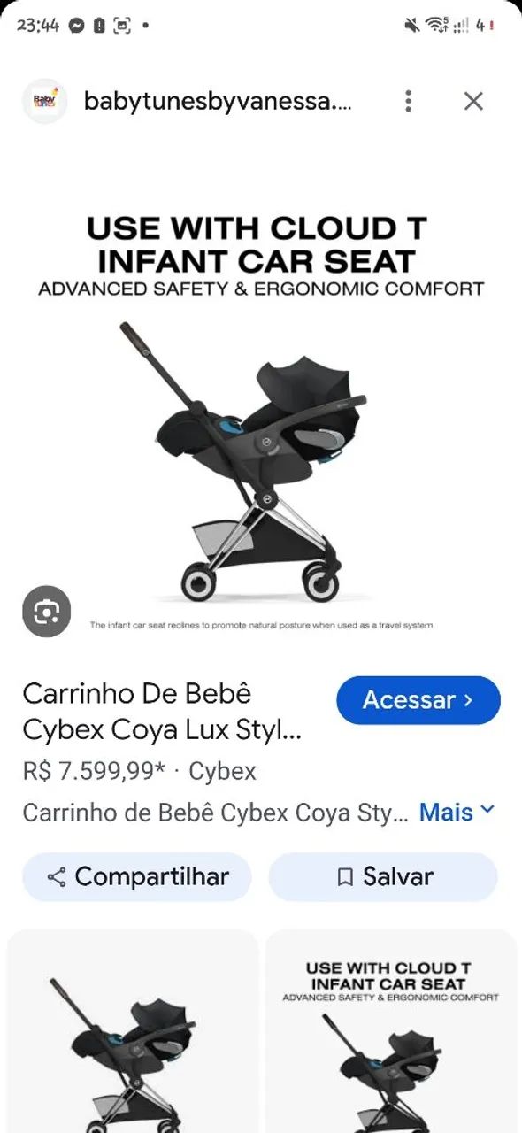 Carrinho Moisés com bebê conforto  - Foto 4