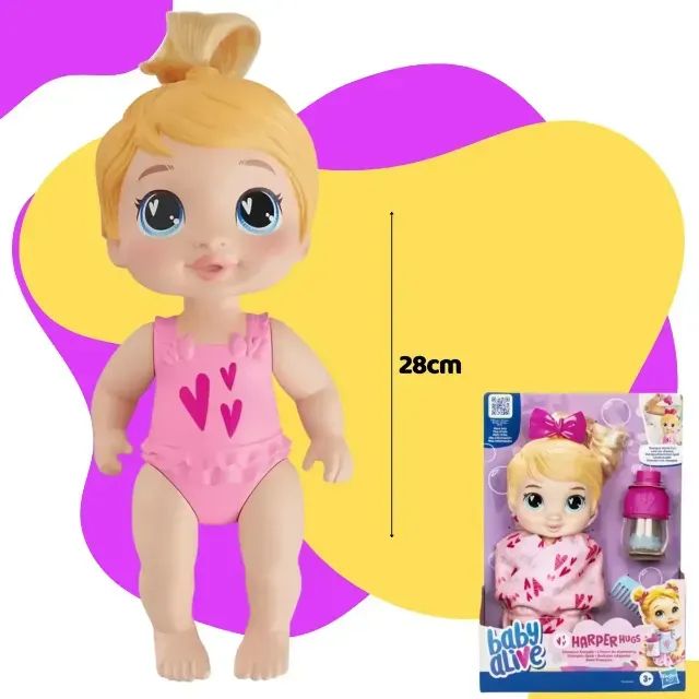 Boneca Baby Alive Harper Hug Bebe Shampoo Loira Hasbro NOVA - Foto 5