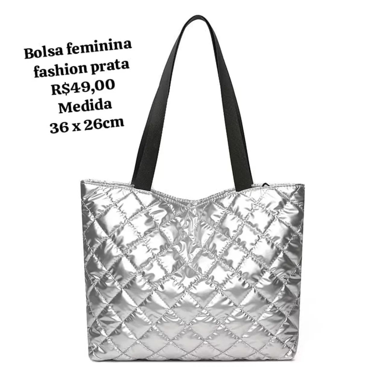 Bolsa feminina Fashion prata - Foto 4