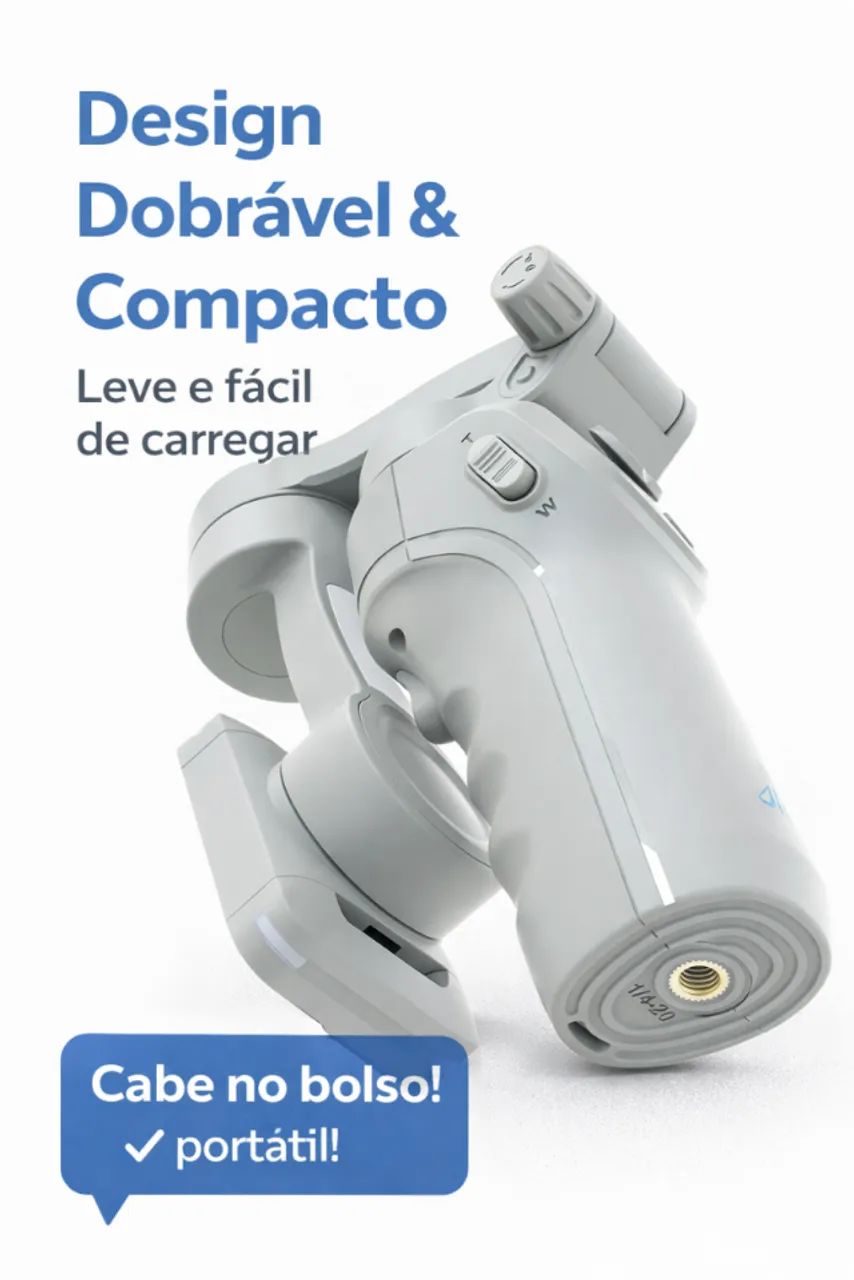 Gimbal Celular 3 Eixos Rastreamento Facial AI Bluetooth A?Gold SLF-10 - Foto 2