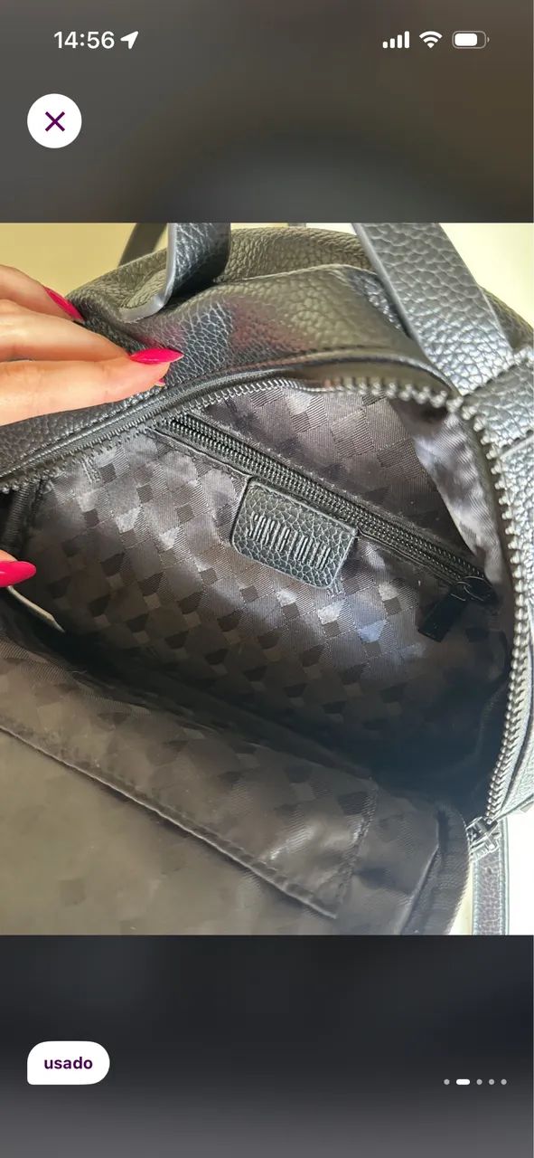 Mochila Santa lolla preta com tachas  - Foto 4