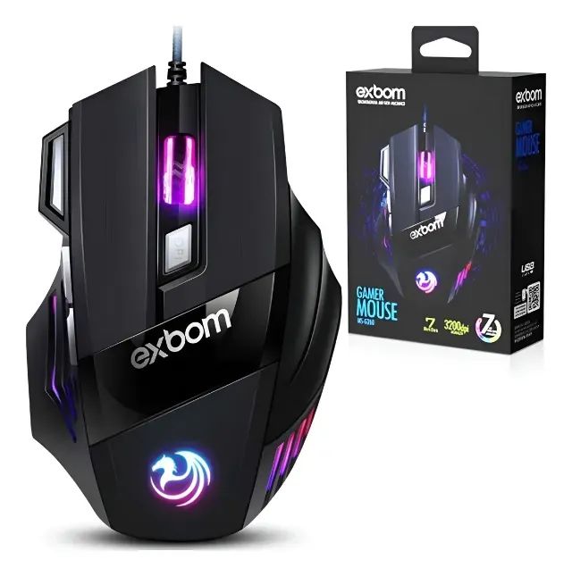 Mouse Gamer USB 7D 3200 DPI LED Gaming Exbom MS-G260 - Foto 2