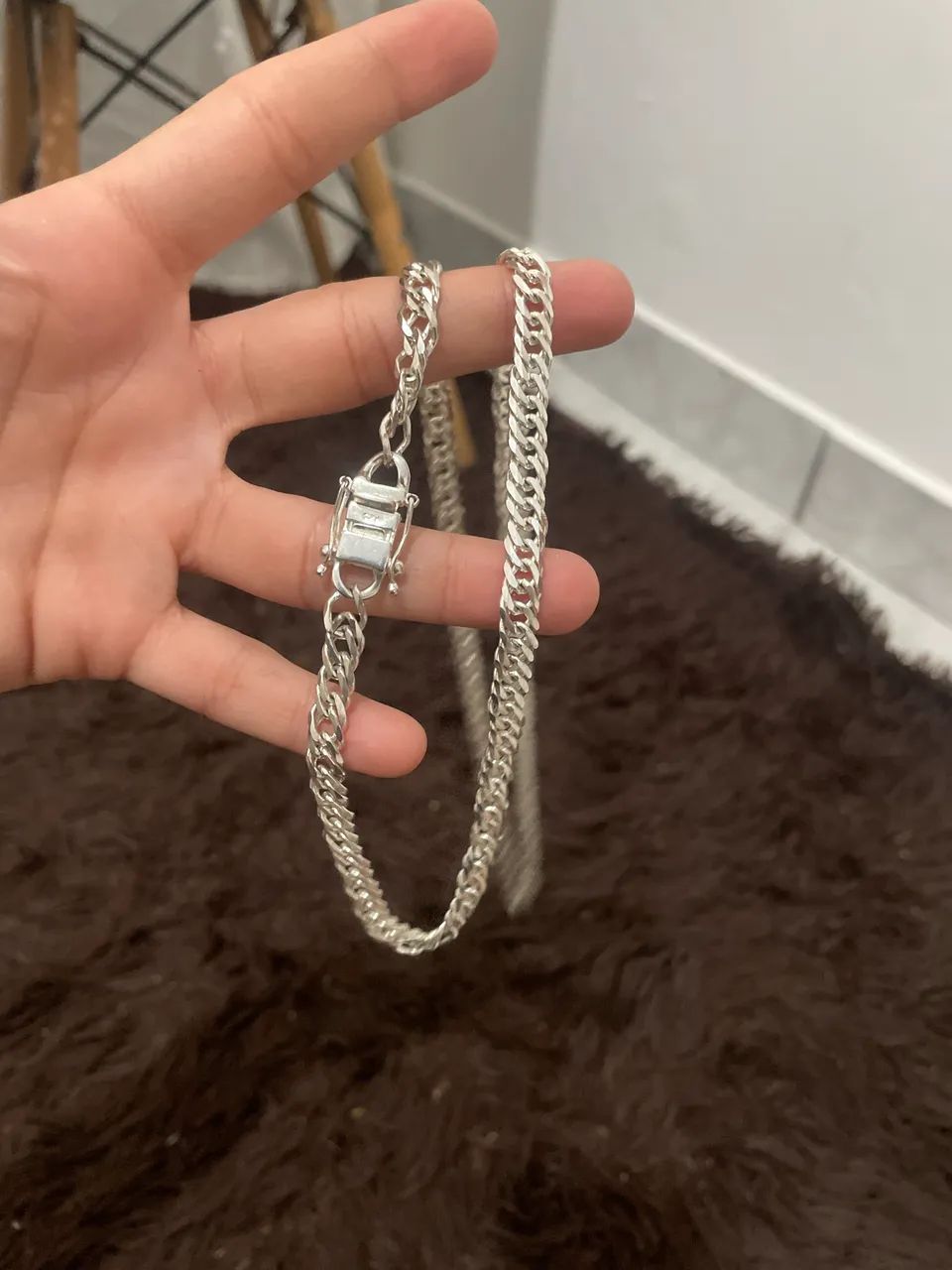 Vendo corrente prata fecho gaveta 8mm 